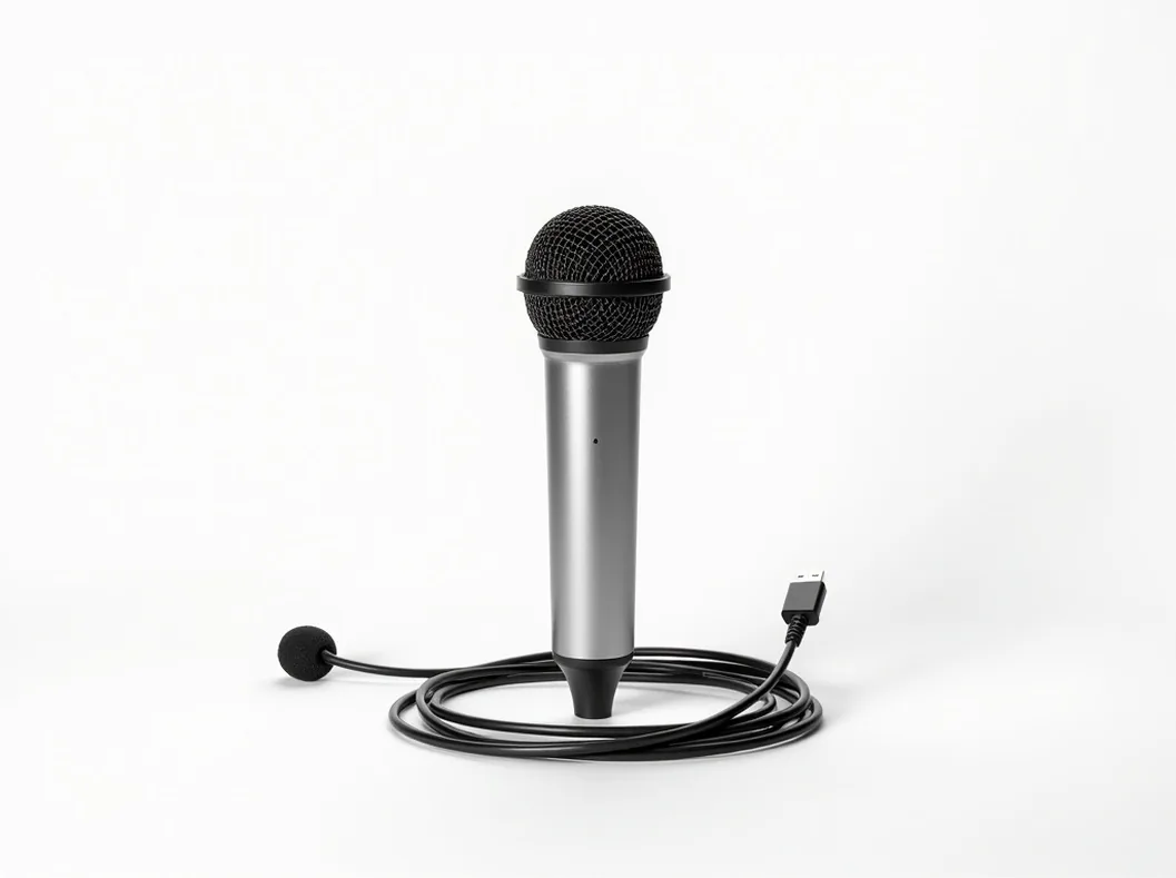 Kessler KX-7 Portable Karaoke Microphone with anodised aluminium body and built-in speaker grille